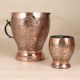 Handmade Engraved Copper Jug and Glass Set for Home Decor