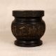 Engraved Vintage Brass Chinese Pot in Dark Finish for Decoration