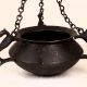 Engraved Vintage Brass Hanging Pot with Chain for Flower Decor