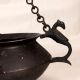 Engraved Vintage Brass Hanging Pot with Chain for Flower Decor