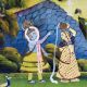 Paper Painting of Lord Krishna and Gopis for Prayer Room