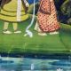 Paper Painting of Lord Krishna and Gopis for Prayer Room