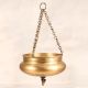 Handmade Finest Brass Hanging Pot with Chain in Brown Finish