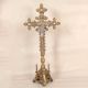 Handmade Vintage Brass Church Altar Cross with Silver Corpus