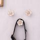 White Gold Daffodils Ceramic Wall Hooks-3 Pieces