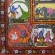 Lord Krishna's Life Pattachitra Cloth Paper Painting for Decoration