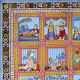Lord Krishna's Life Pattachitra Painting on Cloth Paper for Prayer Room