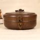Handcrafted Vintage Finest Brass Chapati Box Crafted in Rajasthani Art