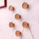 Round Natural Wooden Wall Hooks-6 Pieces