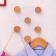 Round Natural Wooden Wall Hooks-6 Pieces