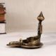 Handcrafted Vintage Brass Oil Lamp in Christian Art