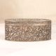 Vintage Grey Finish Metal Oval Box with Engraving for Decoration