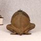 Handcrafted Vintage Brass Tribal Frog Statue with Jali Work