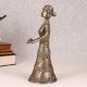 Indian Handmade Brass Standing Tribal Lady for Decoration