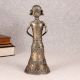 Indian Handmade Brass Standing Tribal Lady for Decoration