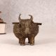 Vintage Finest Brass Bull Ashtray in Tribal Art for Decor