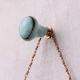 Sea Green Crackle Ceramic Wall Hook