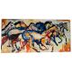 The Seven Running Horses Canvas Painting by Artist Ashok Jadav 48 x 96 Inch