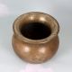 Vintage Handcrafted Brass Cooking Pot in Plain Brown Finish