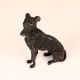Dark Finish Metal Sitting Dog Statue for Home Decoration