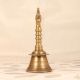 Indian Traditional Brass Temple Bell with Handle with Vishnu Chakra
