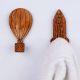 Wooden Adhesive Hot Air Balloon And Rocket Shape Wall Hooks-Pack of 2