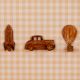 Wooden Adhesive Hot Air Balloon,Car And Rocket Shape Wall Hooks-Pack of 3