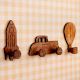 Wooden Adhesive Hot Air Balloon,Car And Rocket Shape Wall Hooks-Pack of 3