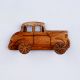 Natural Wooden Adhesive Car Design Wall Hooks-3 Pieces