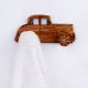 Natural Wooden Adhesive Car Design Wall Hooks-3 Pieces