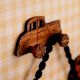 Natural Wooden Adhesive Car Design Wall Hooks-3 Pieces