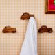 Natural Wooden Adhesive Car Design Wall Hooks-3 Pieces
