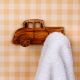 Natural Wooden Adhesive Car Design Wall Hooks-3 Pieces