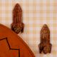 Natural Wooden Adhesive Rocket Shape Coat Wall Hook-Pack of 3
