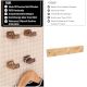 Natural Brown Small Wooden Wall Hooks-6 Pieces