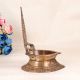 Traditional Handmade Brass Gaja Laxmi Oil Lamp for Rituals