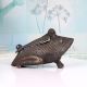 Vintage Fine Art Brass Frog Box in Dark Finish for Home Decor