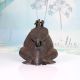 Vintage Fine Art Brass Frog Box in Dark Finish for Home Decor