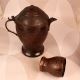 Handmade Vintage Copper Jug and Four Glass Set for Decor