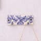 White Blue Floral Pattern Mounted Wall Hook Adhesive+(Screw)