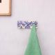 White Blue Floral Pattern Mounted Wall Hook Adhesive+(Screw)
