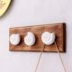 White Shell Flat Ceramic Wooden Wall Hook