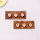 Brown White Modern Floral Wooden Wall Hooks-Pack of 2