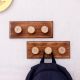 Brown White Modern Floral Wooden Wall Hooks-Pack of 2