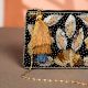 Black and Golden Cotton and Beads Hand Bag for Women