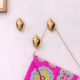 Golden Brass Conch Shell Wall Hooks -3 Pieces