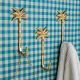 Golden Brass Tree Wall Hooks For Hanging- Pack of 3