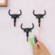 Bronze Tribal Bull Face Wall Hooks-Pack of 3