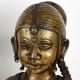 Handcrafted Dark Finish Brass Lady Statue in Tribal Art in Pair
