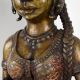 Handcrafted Dark Finish Brass Lady Statue in Tribal Art in Pair